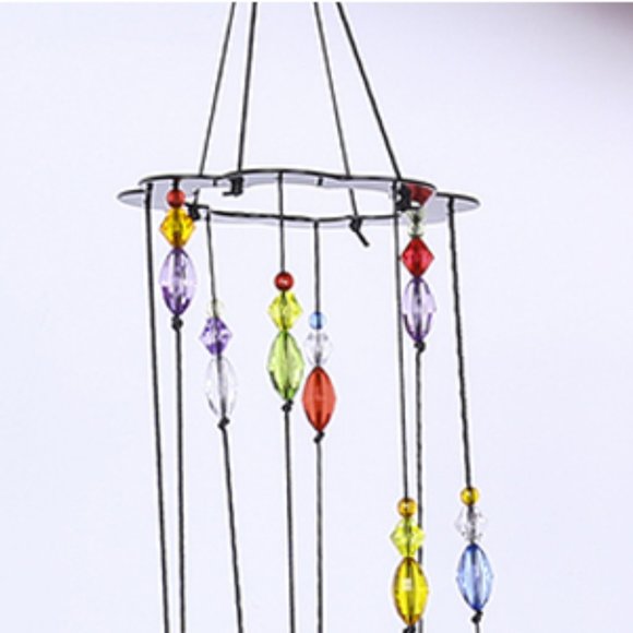 HAMSA Hand Symbol Hanging Beaded Metal Windchime Sun Wind Chime NEW - Picture 8 of 9